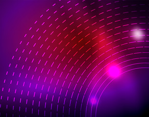 Neon circles abstract background