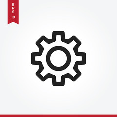 Gear vector icon in modern style for web site and mobile app