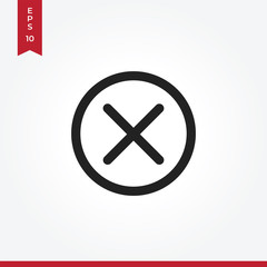 Cross vector icon in modern style for web site and mobile app