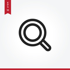 Magnifying vector icon in modern style for web site and mobile app