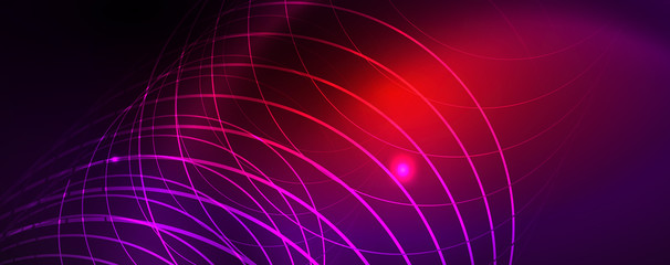 Shiny glowing design background, neon style lines, technology concept, vector