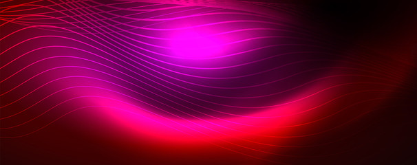 Shiny neon lines techno magic futuristic background, magic energy space light concept, abstract background wallpaper design