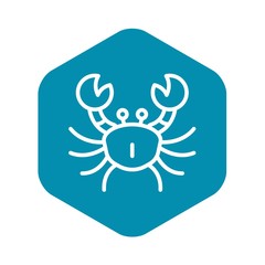 Sea cancer icon. Outline illustration of sea cancer vector icon for web design isolated on white background