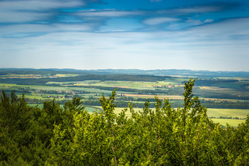 Panoramatic view of the South Bohemia and surrounding landscape, Czech Republic.