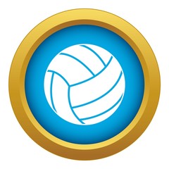 Black volleyball ball icon blue vector isolated on white background for any design