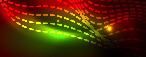 Fototapeta premium Shiny neon lines techno magic futuristic background, magic energy space light concept, abstract background wallpaper design