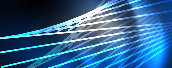 Color light with lines, outer space background, bright rays