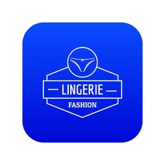 Lingerie female icon blue vector isolated on white background