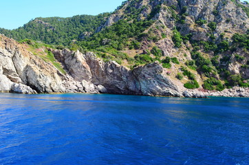 A boat trip on the Aegean Sea overlooking the islands