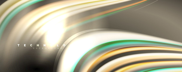 Fluid color swirls on black. Modern background with trendy design