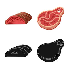 Vector illustration of meat and ham logo. Set of meat and cooking vector icon for stock.