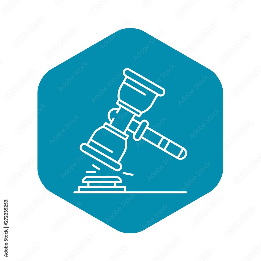 Poster judge hammer icon. outline judge hammer vector icon for web design isolated on white background