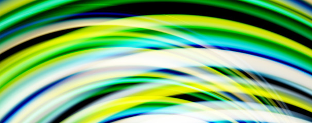 Fluid color rainbow style wave abstract background, techno modern design on black