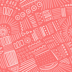 Vector abstract marker lines seamless pattern