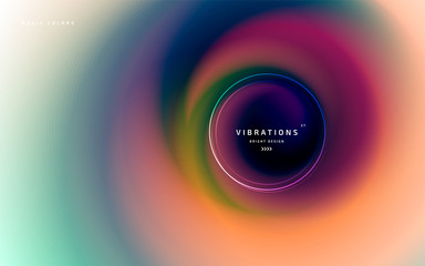 Abstract background with colorful smooth flow of colors. Beautiful blurred backdrop with amazing fluid gradient. Liquid design in trendy colors with gradual blend between shades. Vector illustration