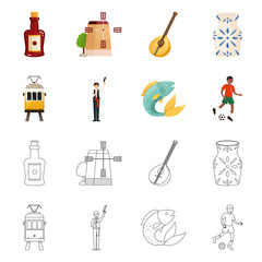 Vector design of  and historic logo. Collection of  and country stock symbol for web.