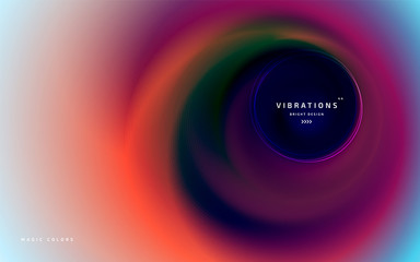 Abstract background with colorful smooth flow of colors. Beautiful blurred backdrop with amazing fluid gradient. Liquid design in trendy colors with gradual blend between shades. Vector illustration