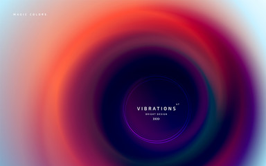 Abstract background with colorful smooth flow of colors. Beautiful blurred backdrop with amazing fluid gradient. Liquid design in trendy colors with gradual blend between shades. Vector illustration