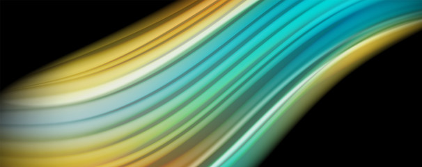 Flowing liquid colors - modern colorful flow poster. Wave liquid shapes. Art design for your design project