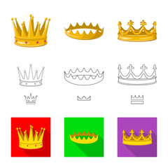 Vector illustration of medieval and nobility sign. Collection of medieval and monarchy vector icon for stock.