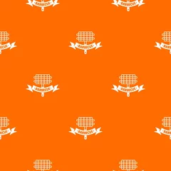Fototapeten Barbecue picnic pattern vector orange for any web design best © ylivdesign