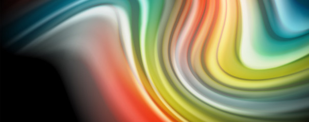 Flowing liquid colors - modern colorful flow poster. Wave liquid shapes. Art design for your design project