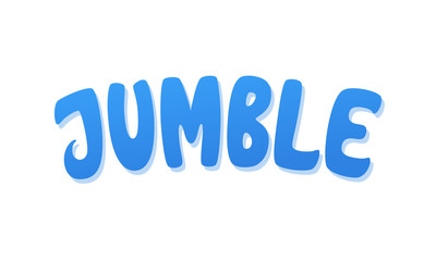 Jumble vector lettering. Handwritten text label. Freehand typography design