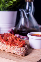 Tosta con tomate y Jamon serrano