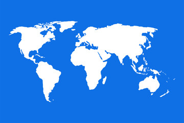 Fototapeta na wymiar worlds map in the blue color