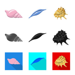 Vector design of animal and decoration logo. Set of animal and ocean stock symbol for web.