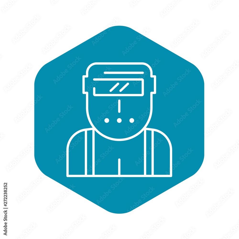 Poster welder worker icon. outline welder worker vector icon for web design isolated on white background