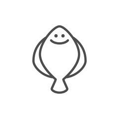 Flatfish line outline modern icon