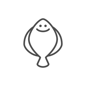 recommend clip art: Flatfish line outline modern icon