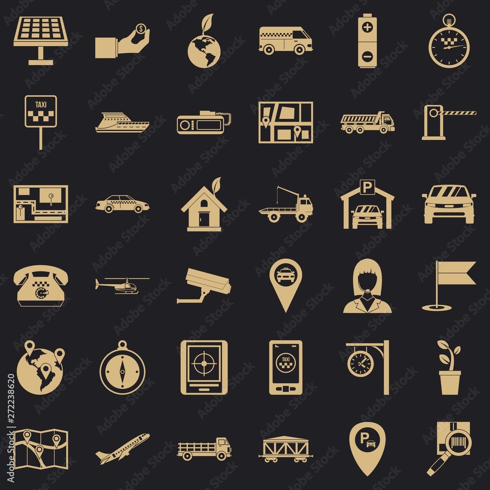 Poster aeronavigation icons set. simple set of 36 aeronavigation vector icons for web for any design
