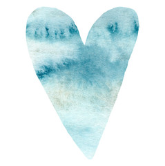 Valentines day, aquarelle illustration. Hand painted watercolor hearts. Isolated objects perfect for Valentine's