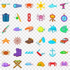 Knife icons set. Cartoon style of 36 knife vector icons for web for any design