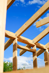 wooden frame, construction of a wooden house