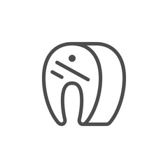 Fish meat line outline icon