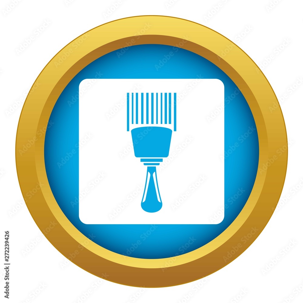 Poster bar code scanner icon blue vector isolated on white background for any design