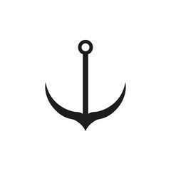 Anchor icon. Vector illustration. Flat design.