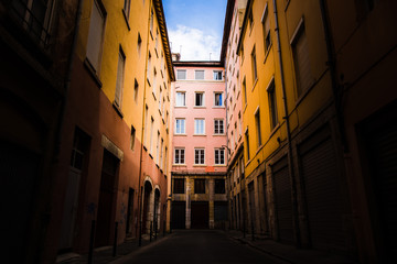 colored narrow street 