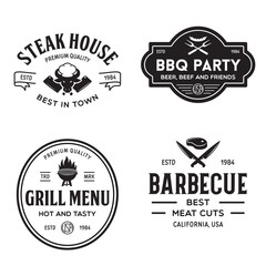 Steak House, barbecue, bbq party, restaurant logo templates. Collection elements for grill menu design.