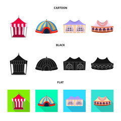 Isolated object of roof and folding logo. Set of roof and architecture vector icon for stock.