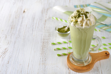 Frappe with green tea matcha