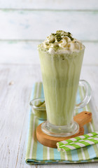 Frappe with green tea matcha