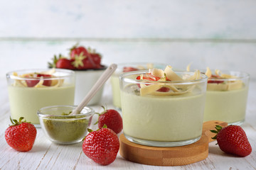 Green tea matcha panna cotta