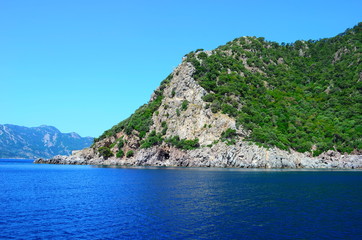 A boat trip on the Aegean Sea overlooking the islands