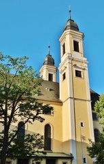 Obraz premium Würzburg, Kirche St. Stephan, Turmpaar