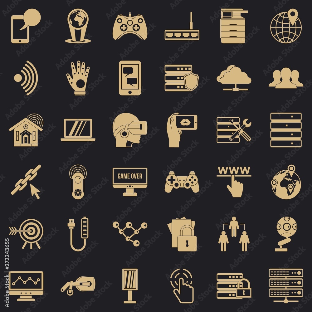 Poster transmitter icons set. simple set of 36 transmitter vector icons for web for any design