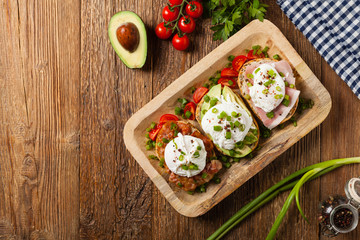 Sandwiches with a poached egg
